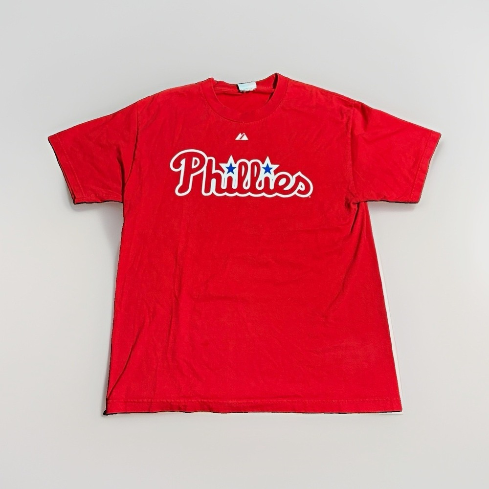 Majestic Philadelphia Phillies Chase Utley #26 Red T-Shirt Men's Size L